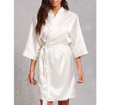 PRETTY ROBES Ivory Satin Bride Robe Size L/XL