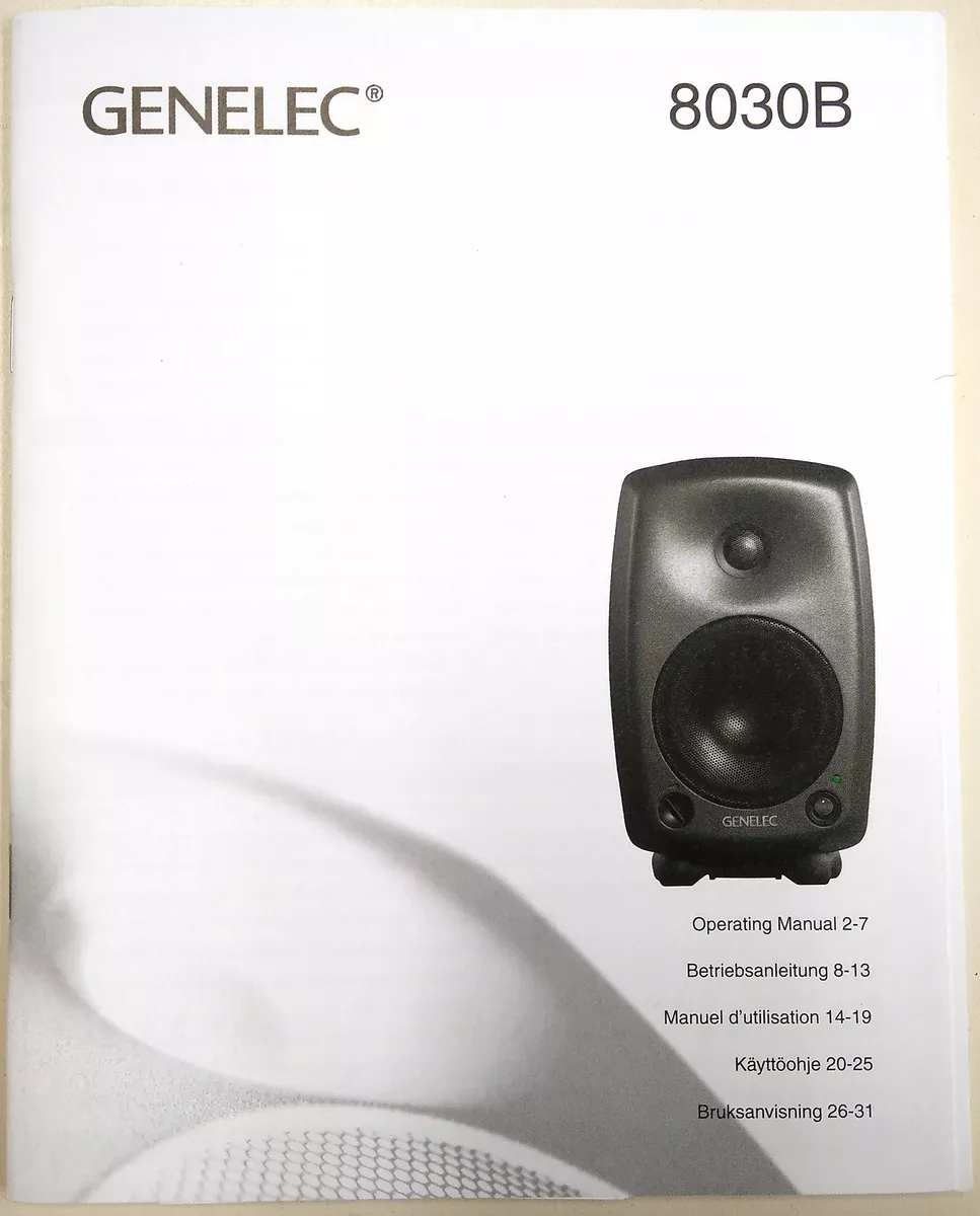 OPERATING MANUAL Genelec 8030B Bi-Amplified Monitor 5.1 Surround