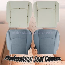 For 13-18 Dodge Ram Driver & Passenger Bottom Seat Cover With Foam Cushion Gray