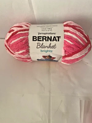 New Bernat Blanket Brights 5.3oz 108yds #6 Super Bulky Yarn Raspberry Ribbon - Image 1 of 2