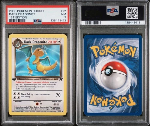 Dark Dragonite: 2000 Pokémon Team Rocket 1st Edition 22/82 - PSA 7