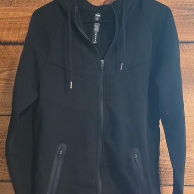 RBX Men s Solid Black Fleece Full Zip Hooded Hoodie Long Sleeve S CRM8I7R2C