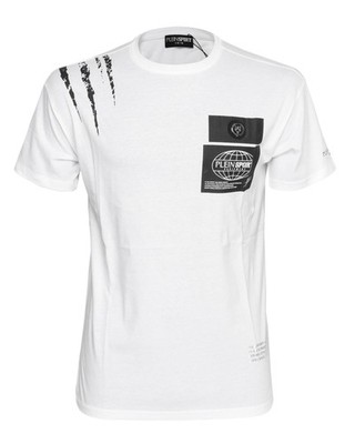NWT Philip PLEIN SPORT T-SHIRT swim cotton white short sleeve luxury  S