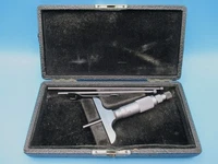 Starrett 440 Depth Micrometer- 0-3" With 2 1/2" Base, Ratchet Stop- With Case