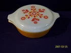 Pyrex Friendship Pattern Oval  Baking Dish  8x6 2.5  Nice
