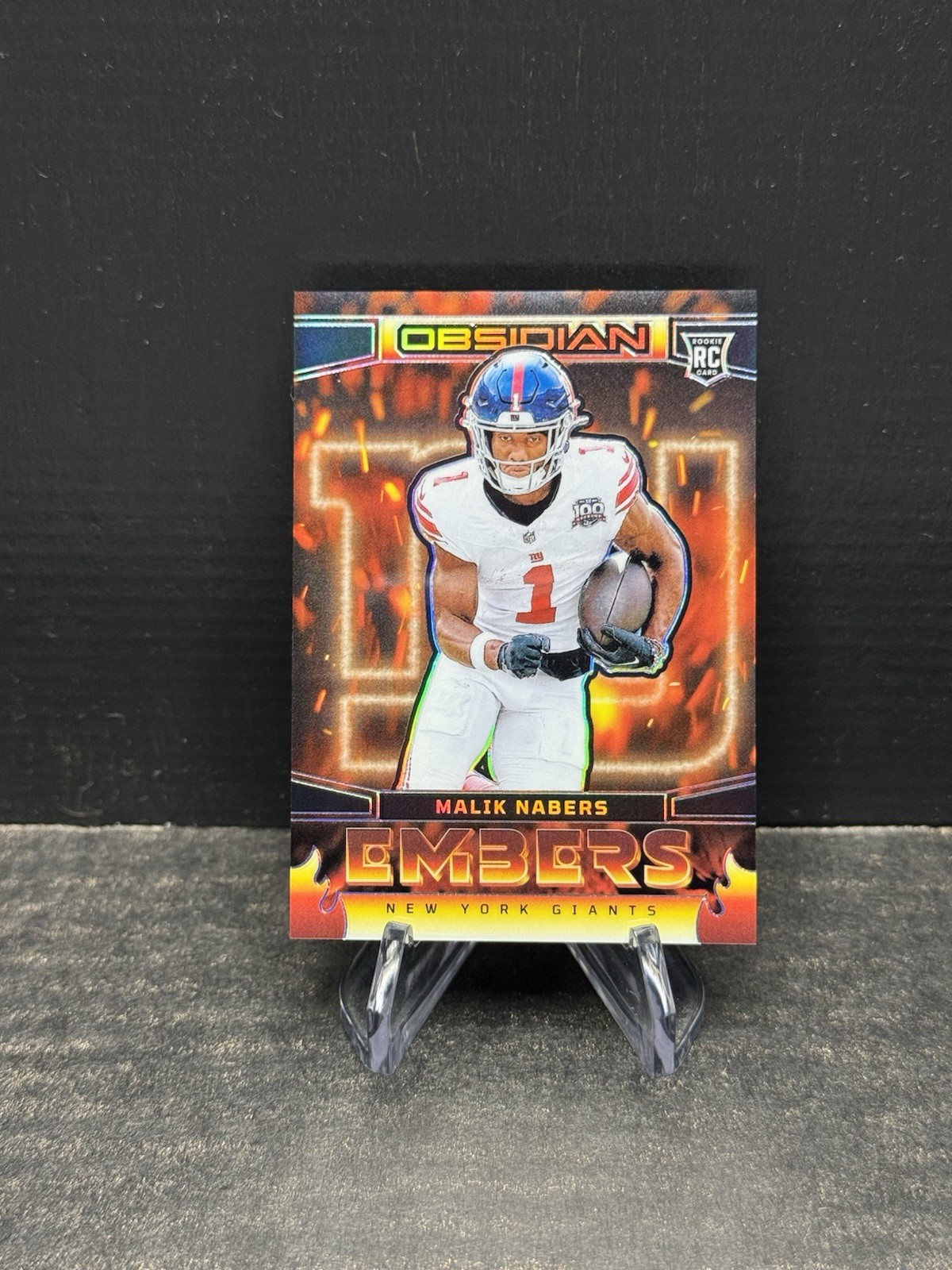 2024 Obsidian Football Malik Nabers Embers RC #10 Giants