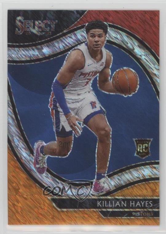 2020-21 Panini Select Courtside Red White Orange Shimmer Prizm Killian Hayes 1u6