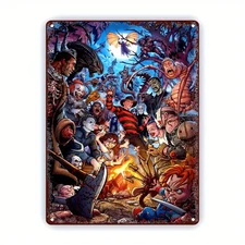 Horror Movies Metal Sign Horror Film Decorative Vintage-Look 8x12in