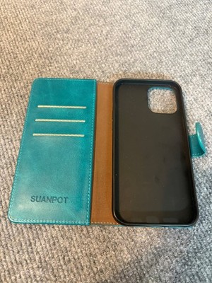 Suanpot Teal Wallet Phone Case for iPhone 14 Pro Max -- New Open Box FREE SHIP!