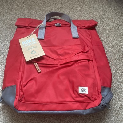 BNWT ROKA London M Bayswater Recycled Nylon Backpack- Cranberry
