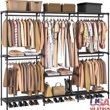 Extra Large Portable Closet Organizer W/ Strong Steel Frame & AntiTip Kit New
