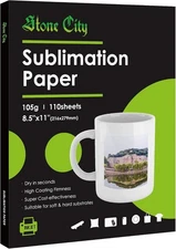 Stone City Sublimation Paper 8.5x11 Inch 110 Sheets 8.5X11'', White 
