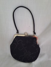 Liz Claiborne Black Snap Close Vintage Look Clutch