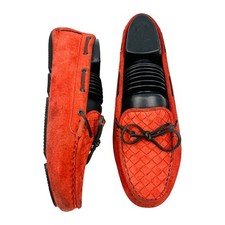 Bottega Veneta Red Intrecciato Leather Casual Loafers Slip On EU 38.5 / US 8.5