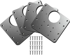 4x Hinge Repair Plate for Cabinet Door, Stainless Steel Hinge Repair Bracket Kit