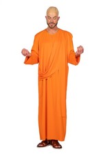 Kostüm Mönch mit Glatze - Herren Kutte in orange - Fasching und Karneval