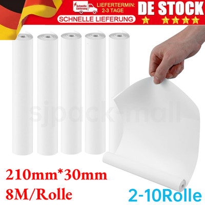 2-10 Rollen A4 Thermopapier 210mm 8M Thermodruckerpapier für Phomemo M832/M834