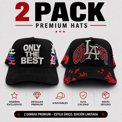2 Pack Dandy Hats JC Only The Best + Sad Boyz Junior H La Cherry Snapback Hats