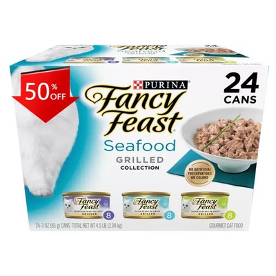 Purina Fancy Feast Variety Pack Fish, Seafood, Tuna and Salmon Flavor 3oz/24ct