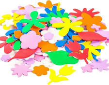 100-Piece Reusable Foam Stickers Set - Assorted Flower Shapes 1.1 Inch 