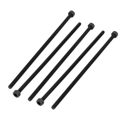 5stk M3x90mm voll Gewinde Innensechskant gerändelt Sechskantschraube schwarz