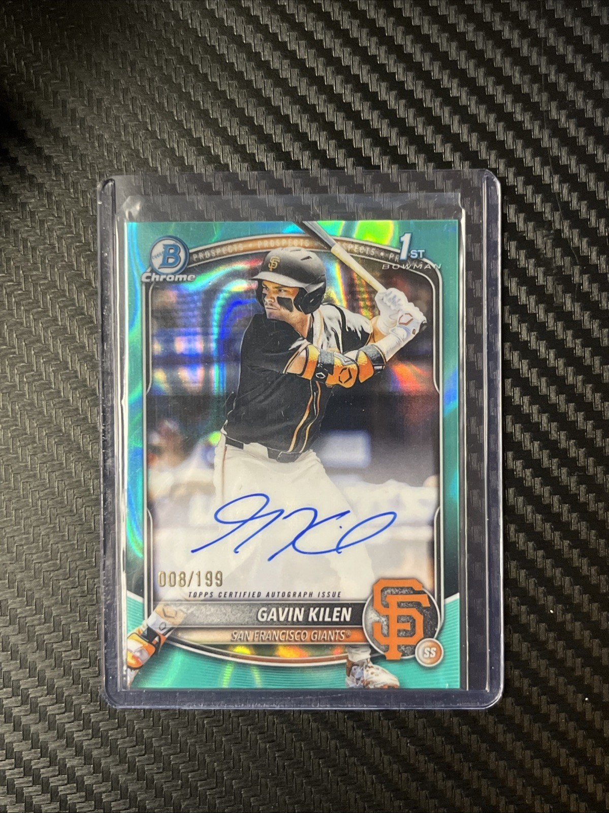 2025 Bowman Draft Chrome Gavin Kilen 1st Aqua Lava Auto /199 #CPA-GK Giants