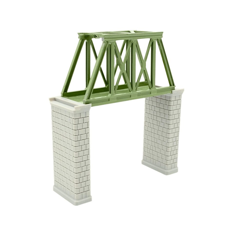 Brückenpfeiler mit Mauerwerk und Widerlager, grau unbemalt, 84mm hoch, kürzbar - Bild 3 von 4