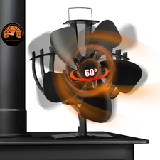 TCFUNDY 60° Oscillating Wood Stove Fan Heat Powered for Mr Buddy Heater Eco Fan