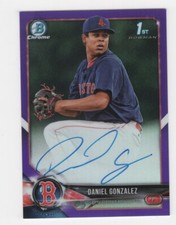2018 BOWMAN CHROME PURPLE REFRACTOR 86/250 AUTOGRAPH DANIEL GONZALEZ RED SOX