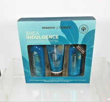 ESSENCE OF BEAUTY Shea Indulgence 3 Pc Kit Body Lotion, Scrub, Cleanser Exp 2016