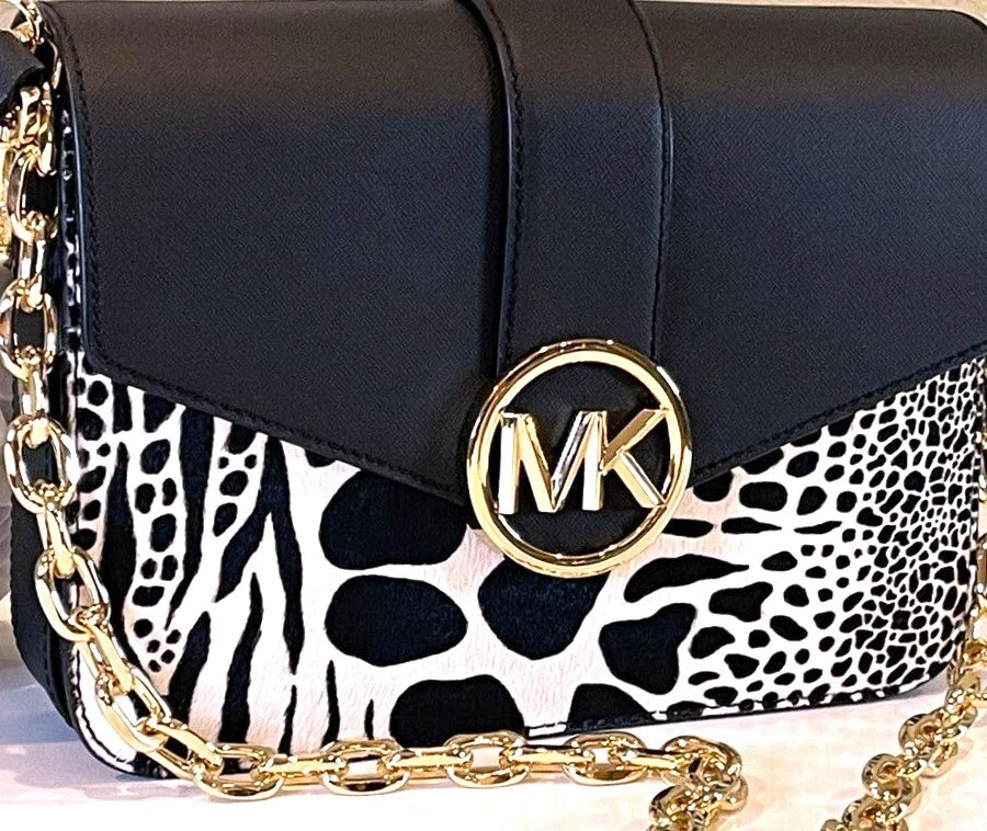 Bolso de Hombro MICHAEL KORS Carmen Estampado Animal Cadena Dorada NUEVO🎀NUEVO CON ETIQUETAS 🎀NUEVO EN PAQUETE Foto 3 de 4