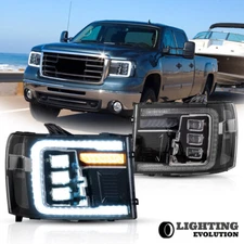 Repackaged LED Headlights For GMC Sierra 1500 2007-2013 Sequential Projector