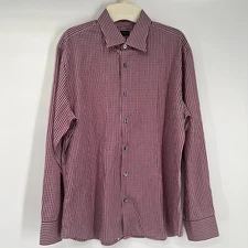 Paul Smith Shirt Mens slim 16 1/2 42 Long Sleeve Gingham Check shirt italy red