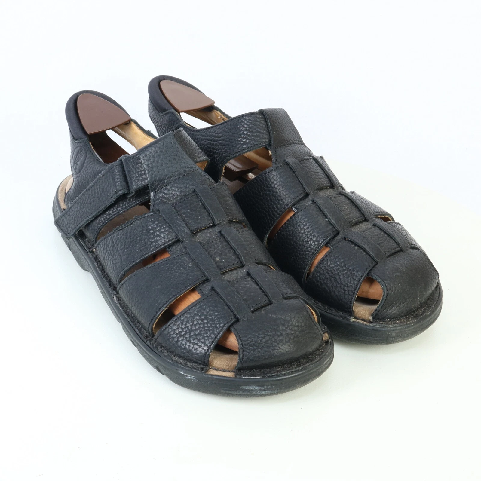 CLARKS SANDALI WALKFORD WALKFORD IN PELLE NERA ITALIANA PUNTA CHIUSA 12D