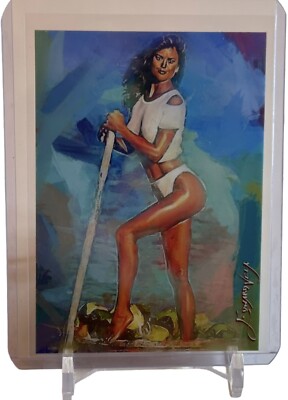 Kathy Ireland Art Card No. 22 Limited #4/50 Auto Signed by Edward Vela W/Top