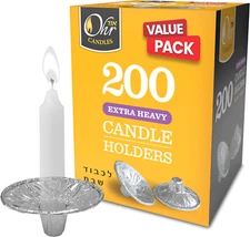 Extra Heavy Disposable Aluminium Foil Candle Holder, Drip Cup Bobeches - 200 Pac