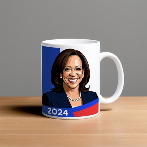 Kamala Harris 2024 Campaign Coffee Mug - Patriotic Design, Portrait & Slogan