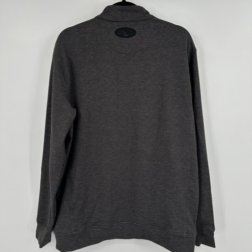 Straight Down Golf Sweater Mens Medium Gray Performance Mock Neck Quarter Zipper - Picture 7 of 11