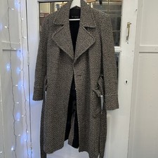 Bhs 40% Wool Vintage Coat Size 12 Beautiful, Mixed Weave Main Button Missing