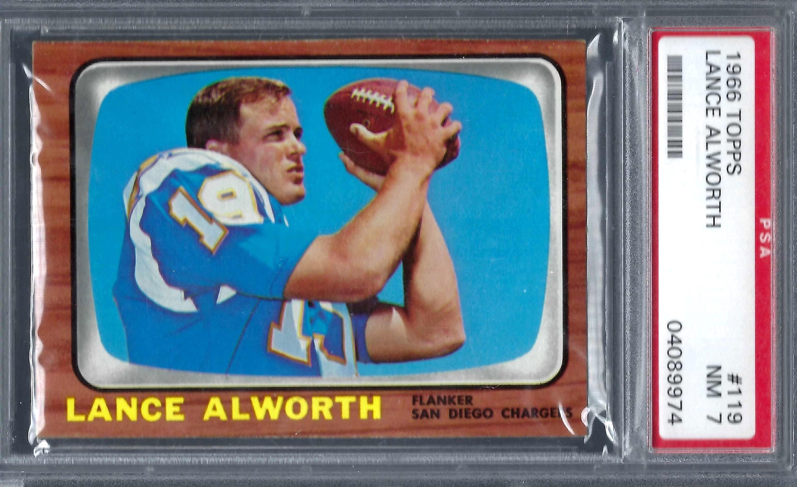 1966 Topps FB #119 PSA 7 Lance Alworth Chargers 119