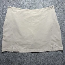 Magellon Outdoors Women's Skort Khaki Tan Side Leg Active Skort Skirt Sz 8 W/Zip