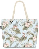 Lotus Hibiskus Palmen BlüTen Beach Bag Plakat Lotus BläTter Blumen White Tropis