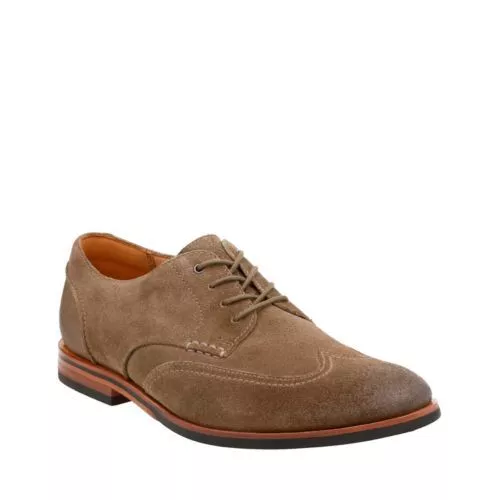 Clarks Men s Broyd Wing Oxford Olive Suede Dress Shoes 26124126 eBay