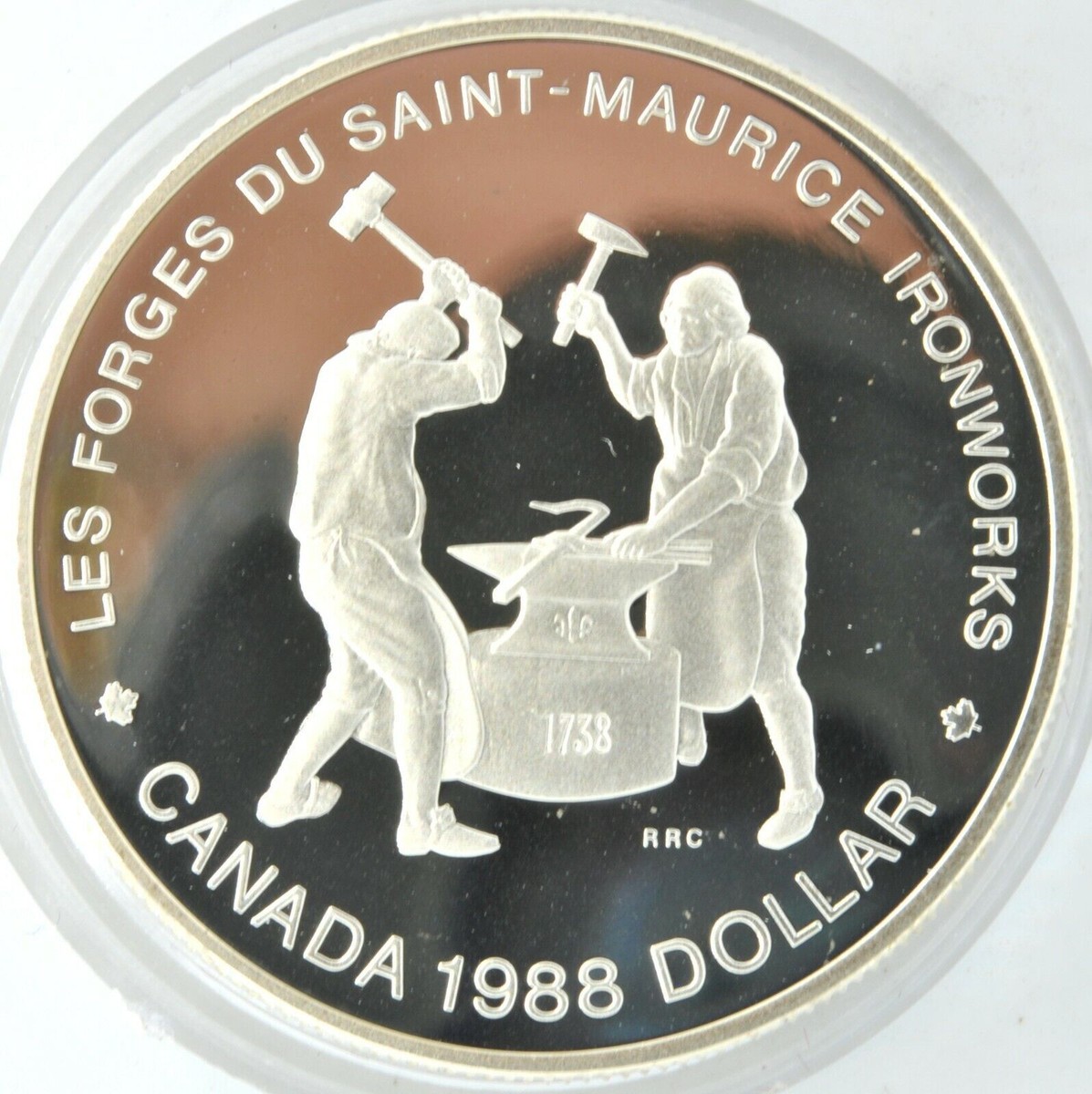 1988 Canada One Dollar Saint-Maurice Ironworks .500 Silver Proof