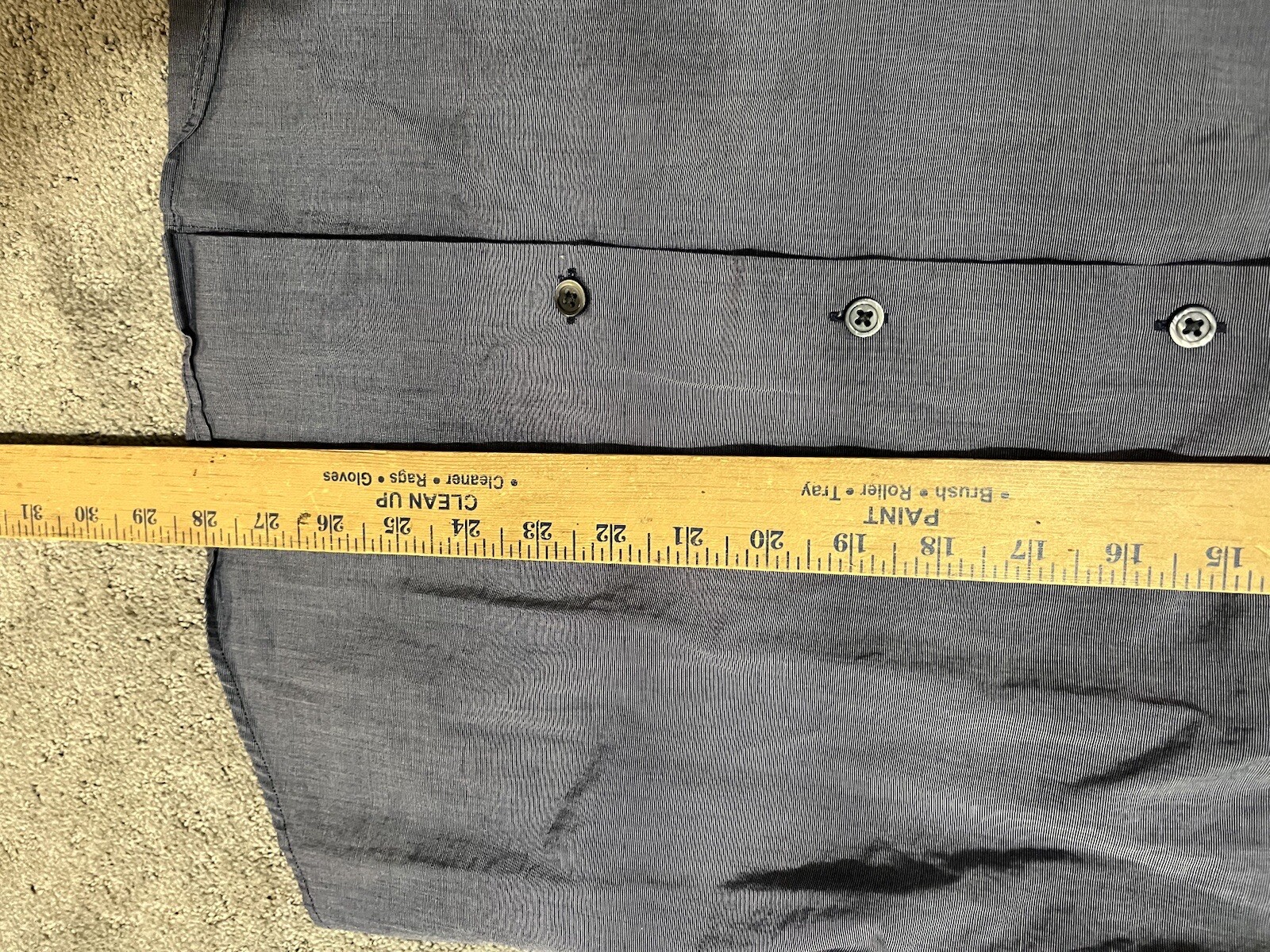 Express 1MX Fitted Solid Button Shirt Blue Solid … - image 5