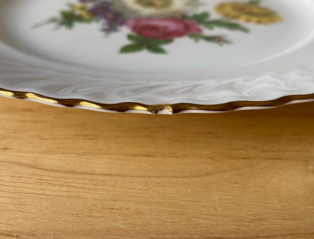 8 KAISER RESIDENZ 1440 Multi-Color Floral Salad Plates - 4 Designs