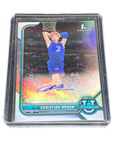2022-23 Bowman Chrome Silver Auto Rookie #BCPA-CB Christian Braun! Nuggets