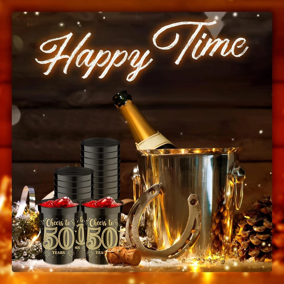 40 шт. чашек на день рождения 16 унций 40th 50th 60th 70th Birthday Cups Cheers to 40 50 60 70 Years - Изображение 4 из 4