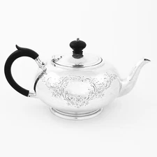 Antique England Sheffield Copper Brothers & Sons Sterling Silver teapot c.1875