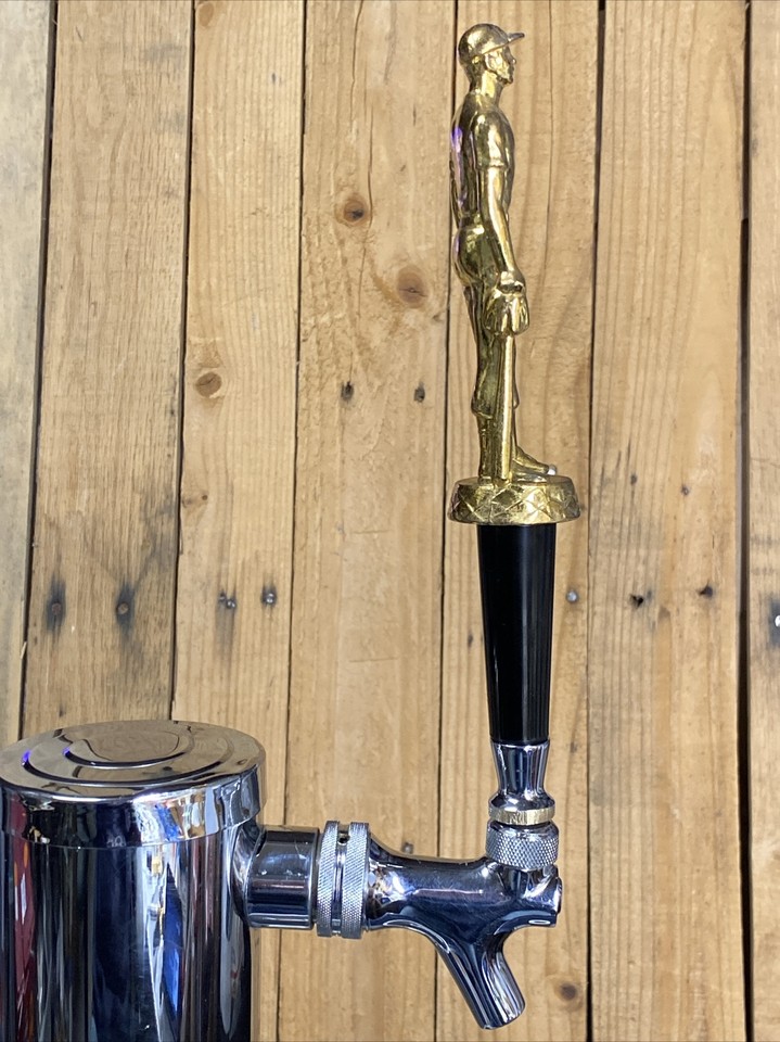 Baseball Beer Tap Handle Vintage Gold Metal Trophy MVP MCM Kegerator eBay